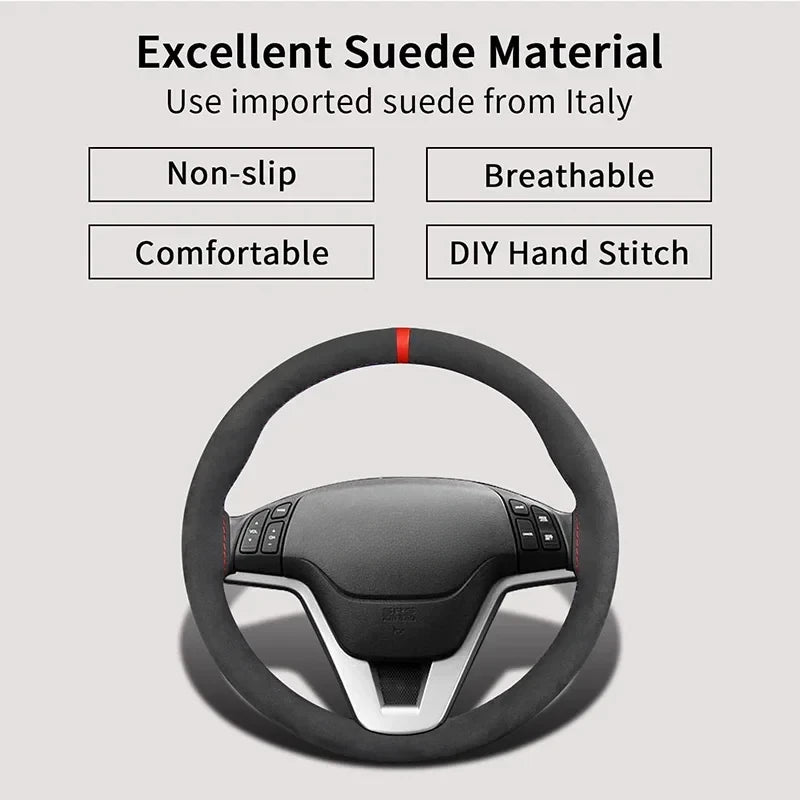 Suede Car Steering Wheel Cover Universal 38CM Car Steering Wheel Cover Leather Nterior Parts Braiding Cover for Steering Wheel