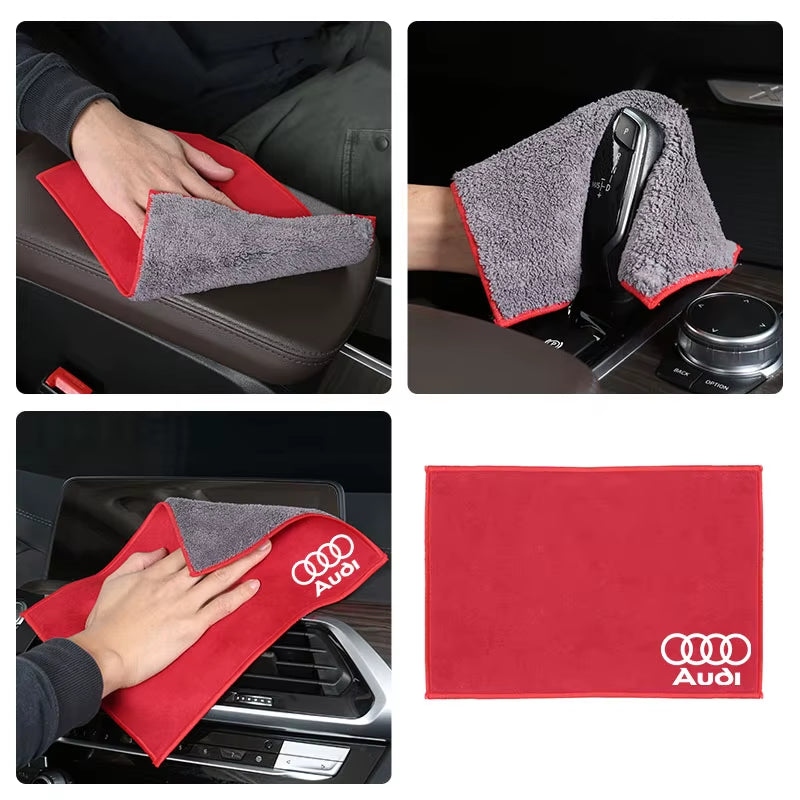 Microfiber Towel Car Cleaning Care Accessories for  Sline A1 A3 A4 A5 A6 A7 A8 B8 B9 B6 C6 Q2 Q3 Q5 Q7 Q8 TT S3 S4 S7 S8 RS5