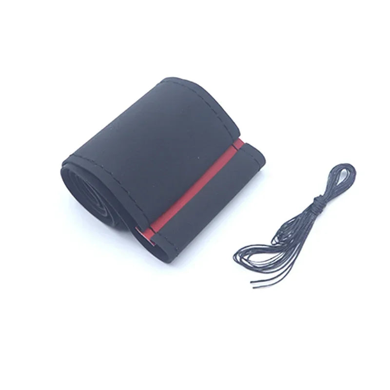 Suede Car Steering Wheel Cover Universal 38CM Car Steering Wheel Cover Leather Nterior Parts Braiding Cover for Steering Wheel