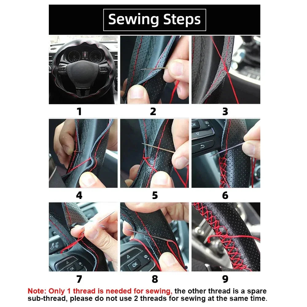 Suede Car Steering Wheel Cover Universal 38CM Car Steering Wheel Cover Leather Nterior Parts Braiding Cover for Steering Wheel